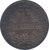 1914 GERMANY 1 MARK - SILVER WORLD COINS - Cambridgeshire Coins