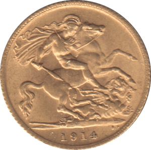 1914 GOLD HALF SOVEREIGN ( AUNC ) - HALF SOVEREIGN - Cambridgeshire Coins