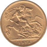 1914 GOLD HALF SOVEREIGN ( AUNC ) - HALF SOVEREIGN - Cambridgeshire Coins