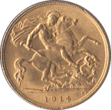 1914 GOLD HALF SOVEREIGN ( AUNC ) - Half Sovereign - Cambridgeshire Coins