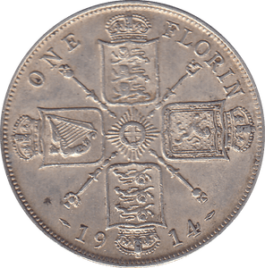 1914 ONE FLORIN ( GVF ) - FLORIN - Cambridgeshire Coins