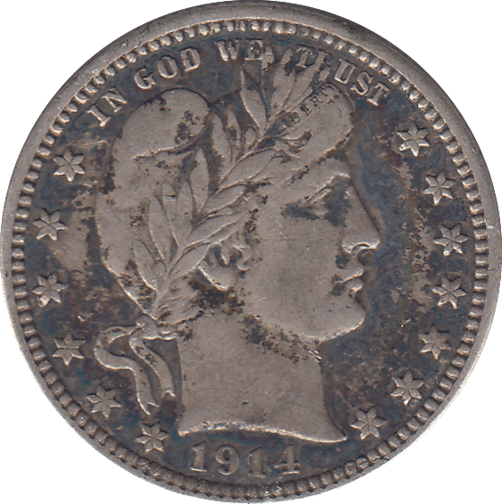 1914 QUARTER DOLLAR USA - WORLD COINS - Cambridgeshire Coins