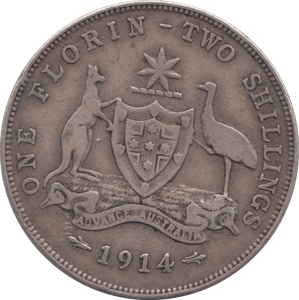 1914 SILVER FLORIN AUSTRALIA - SILVER WORLD COINS - Cambridgeshire Coins
