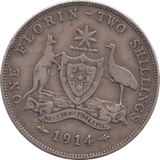 1914 SILVER FLORIN AUSTRALIA - SILVER WORLD COINS - Cambridgeshire Coins