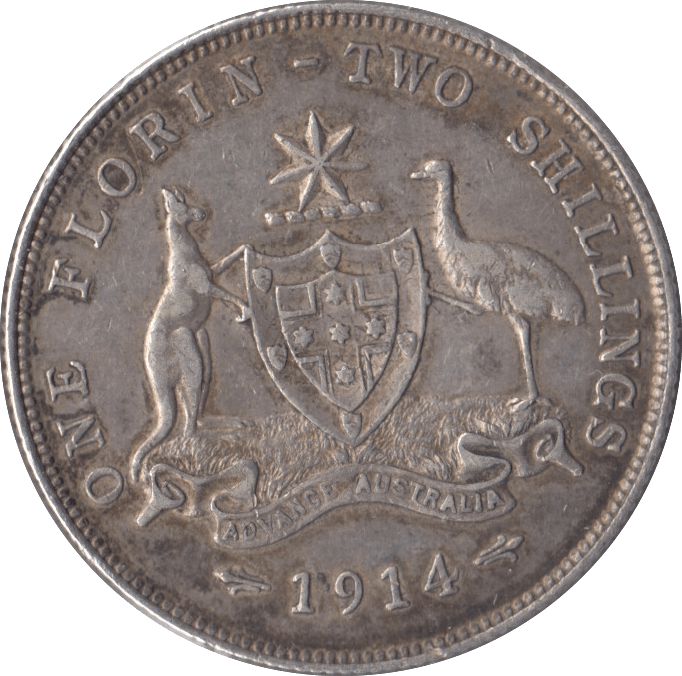1914 SILVER FLORIN AUSTRALIA - SILVER WORLD COINS - Cambridgeshire Coins