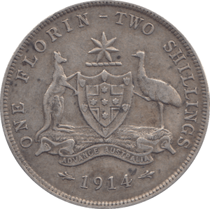 1914 SILVER FLORIN AUSTRALIA - SILVER WORLD COINS - Cambridgeshire Coins