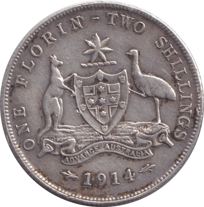 1914 SILVER FLORIN AUSTRALIA - SILVER WORLD COINS - Cambridgeshire Coins
