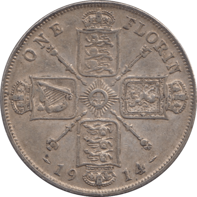 1914 SILVER FLORIN ( GVF ) - FLORIN - Cambridgeshire Coins