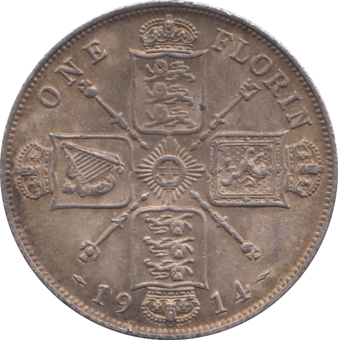 1914 SILVER FLORIN ( VF ) - FLORIN - Cambridgeshire Coins