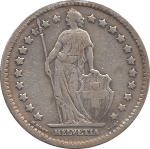 1914 SILVER FRANC SWITZERLAND - SILVER WORLD COINS - Cambridgeshire Coins