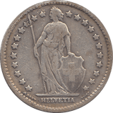 1914 SILVER FRANC SWITZERLAND - SILVER WORLD COINS - Cambridgeshire Coins