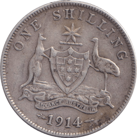1914 SILVER ONE SHILLING AUSTRALIA - WORLD COINS - Cambridgeshire Coins