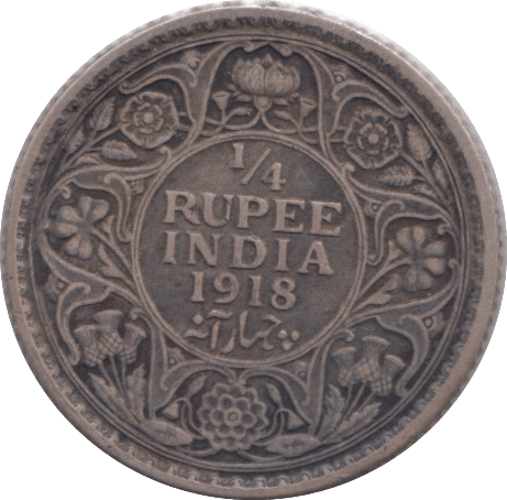 1914 SILVER QUARTER RUPEE INDIA - SILVER WORLD COINS - Cambridgeshire Coins