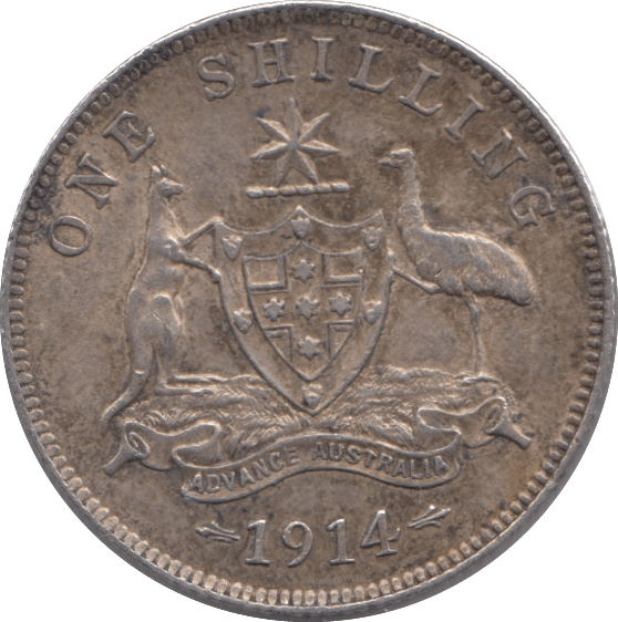 1914 SILVER SHILLING AUSTRALIA - SILVER WORLD COINS - Cambridgeshire Coins