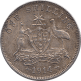 1914 SILVER SHILLING AUSTRALIA - SILVER WORLD COINS - Cambridgeshire Coins