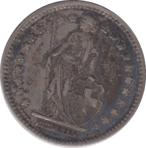 1914 SILVER SWITZERLAND 1 FRANC - SILVER WORLD COINS - Cambridgeshire Coins