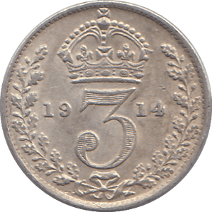 1914 SILVER THREEPENCE ( UNC ) - MAUNDY THREEPENCE - Cambridgeshire Coins