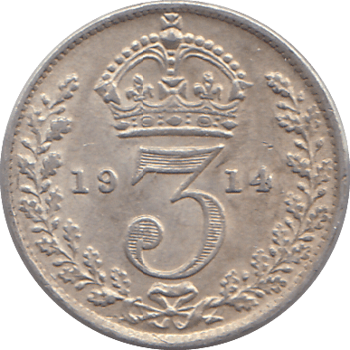 1914 SILVER THREEPENCE ( UNC ) - MAUNDY THREEPENCE - Cambridgeshire Coins