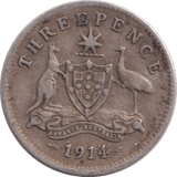 1914 SILVER THREEPENCE - SILVER WORLD COINS - Cambridgeshire Coins