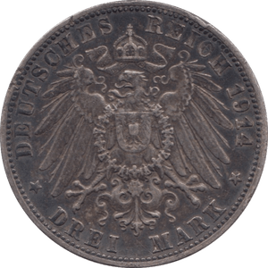 1914 THREE MARK - WORLD COINS - Cambridgeshire Coins