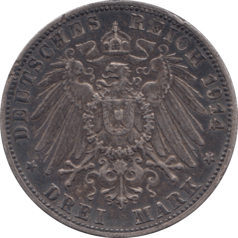 1914 THREE MARK - WORLD COINS - Cambridgeshire Coins