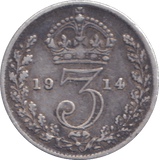 1914 THREEPENCE ( FINE ) - THREEPENCE - Cambridgeshire Coins
