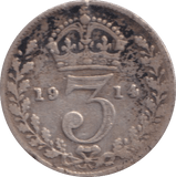 1914 THREEPENCE ( NF ) - THREEPENCE - Cambridgeshire Coins