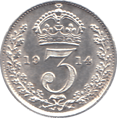 1914 THREEPENCE ( UNC ) - THREEPENCE - Cambridgeshire Coins