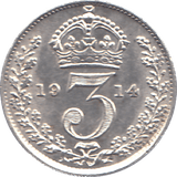 1914 THREEPENCE ( UNC ) - THREEPENCE - Cambridgeshire Coins