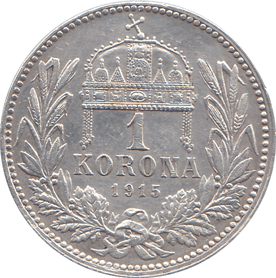 1915 1 KORONA AUSTRIA - WORLD COINS - Cambridgeshire Coins