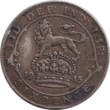 1915 - 14 SIXPENCE ( VF ) DOUBLE TAIL - SIXPENCE - Cambridgeshire Coins