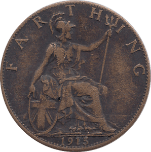 1915 FARTHING ( AUNC ) - FARTHING - Cambridgeshire Coins