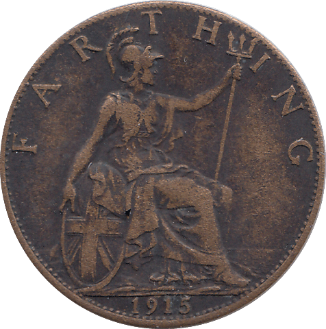 1915 FARTHING ( AUNC ) - FARTHING - Cambridgeshire Coins