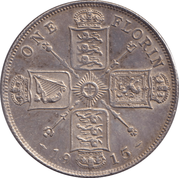 1915 FLORIN ( EF ) - FLORIN - Cambridgeshire Coins