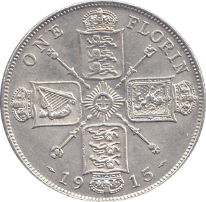 1915 FLORIN ( EF ) - FLORIN - Cambridgeshire Coins