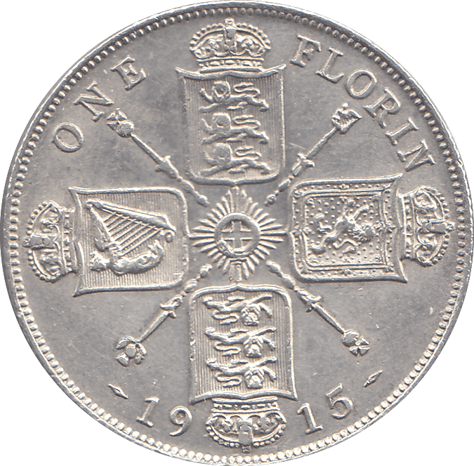 1915 FLORIN ( EF ) - FLORIN - Cambridgeshire Coins