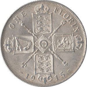 1915 FLORIN ( EF ) - FLORIN - Cambridgeshire Coins