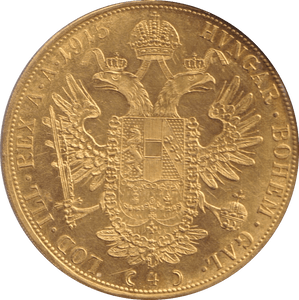 1915 GOLD 4 DUCAT AUSTRIA - Gold World Coins - Cambridgeshire Coins