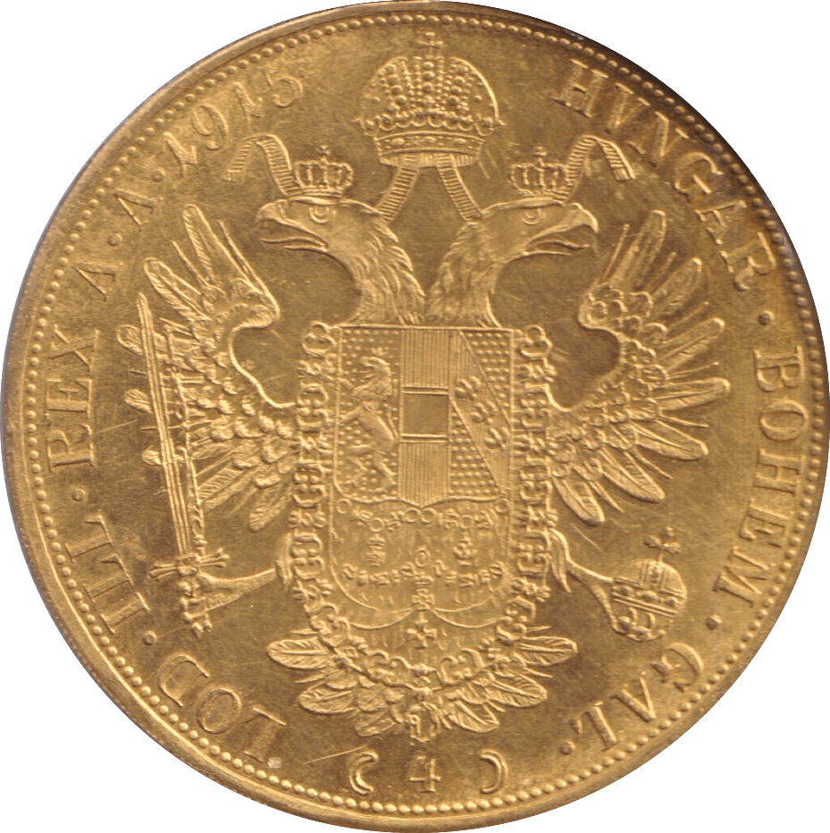 1915 GOLD 4 DUCAT AUSTRIA - Gold World Coins - Cambridgeshire Coins