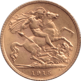 1915 GOLD HALF SOVEREIGN ( EF ) - HALF SOVEREIGN - Cambridgeshire Coins