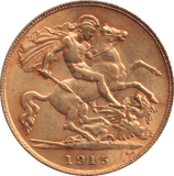 1915 GOLD HALF SOVEREIGN ( EF ) - HALF SOVEREIGN - Cambridgeshire Coins