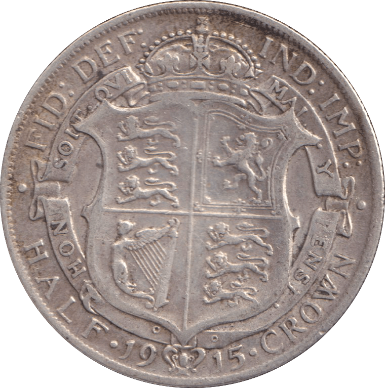 1915 HALF CROWN ( GF ) - HALF FARTHING - Cambridgeshire Coins