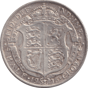 1915 HALF CROWN ( VF ) - HALF FARTHING - Cambridgeshire Coins