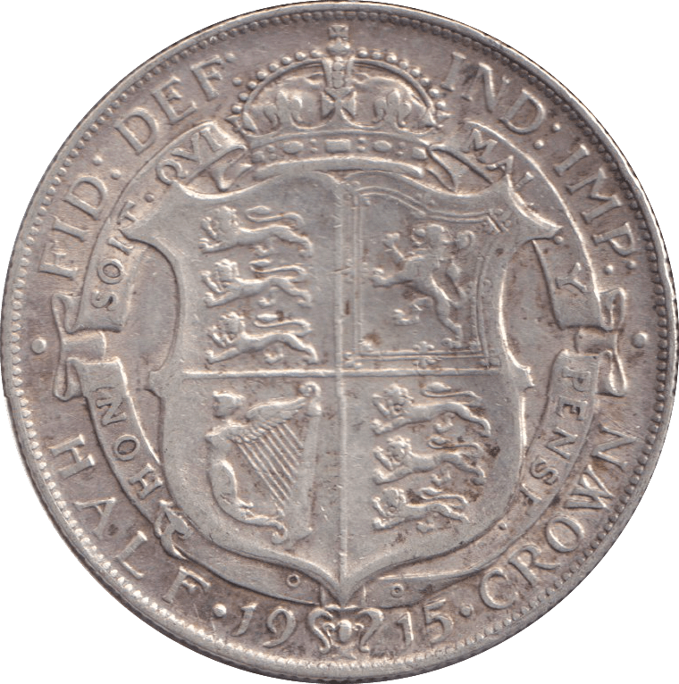 1915 HALF CROWN ( VF ) - HALF FARTHING - Cambridgeshire Coins