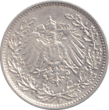 1915 HALF MARK GERMANY - SILVER WORLD COINS - Cambridgeshire Coins