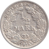 1915 HALF MARK GERMANY - SILVER WORLD COINS - Cambridgeshire Coins
