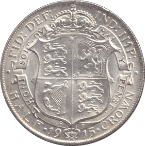 1915 HALFCROWN ( UNC ) 2 - HALFCROWN - Cambridgeshire Coins