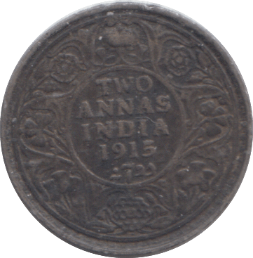 1915 INDIA TWO ANNAS - WORLD COINS - Cambridgeshire Coins