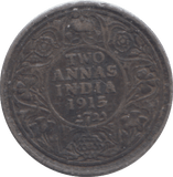 1915 INDIA TWO ANNAS - WORLD COINS - Cambridgeshire Coins
