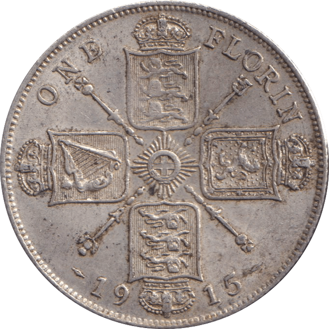 1915 ONE FLORIN ( GVF ) - FLORIN - Cambridgeshire Coins